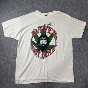 Cheech & Chong Dave's Not Here  Vintage Tommy Chong Autographed White T Shirt XL